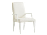 Lexington Darien Upholstered Dining Chair - Modern Elegance With Polished Nickel Trim And Chic White Fabric Alabaster  415-881-01