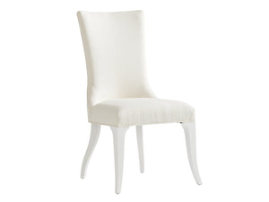 Lexington Geneva Upholstered Dining Chair – Modern Traditional Design With Elegant Pleating And Polished Nickel Buckle Alabaster  415-882-01