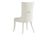 Lexington Geneva Upholstered Dining Chair – Modern Traditional Design With Elegant Pleating And Polished Nickel Buckle Alabaster  415-882-01