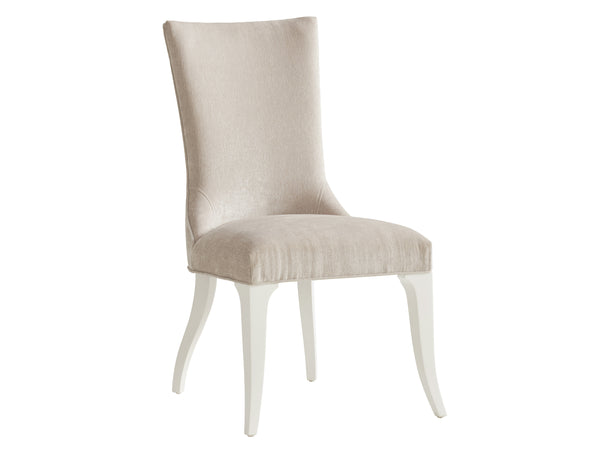 Lexington Geneva Upholstered Dining Chair – Modern Traditional Design With Elegant Pleating And Polished Nickel Buckle Alabaster  415-882-40