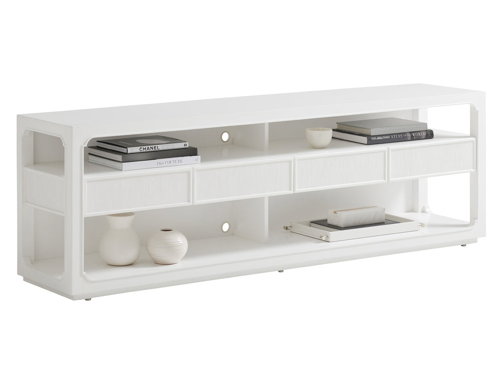 Lexington Brookfield Media Console: Modern Traditional Design With Ample Storage And Stylish Open Compartments Alabaster  415-908