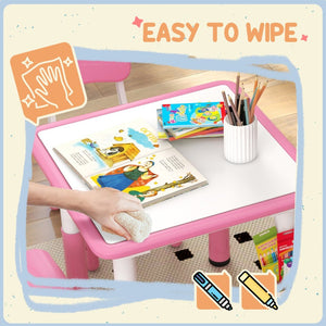 English Elm Qaba Kids Table And Chair Set - Adjustable 5-Piece Toddler Furniture With Storage, Easy Clean Design W2225P217316-GIGA