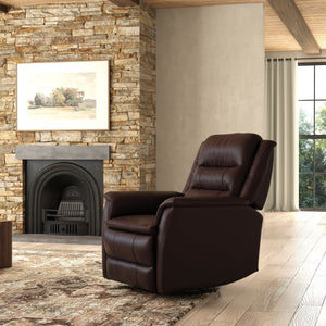 English Elm Global Home Swivel Glider Recliner In Madras Brown – Timeless Comfort & Elegant Design For Any Space B339P333953