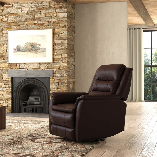 English Elm Global Home Swivel Glider Recliner In Madras Brown – Timeless Comfort & Elegant Design For Any Space B339P333953