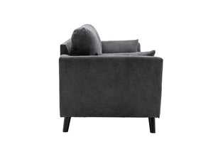 English Elm Damiano Gray Woven Fabric Sofa and Loveseat Set with Pocket Coil Support B2749S00154