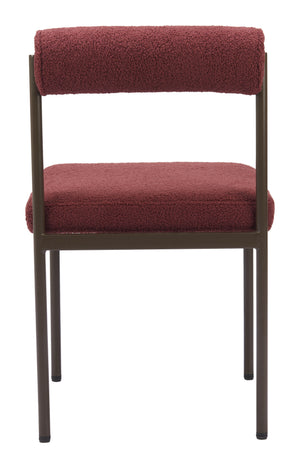 Livorno Dining Chair Red & Bronze 110103 Zuo Modern