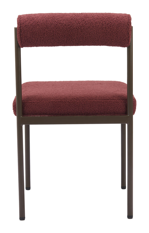 Livorno Dining Chair Red & Bronze 110103 Zuo Modern