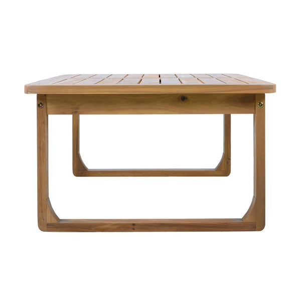 English Elm 2-piece Acacia Wood Outdoor Daybed and Coffee Table Set Resort Coastal Style N770P378689L_N770P354675L