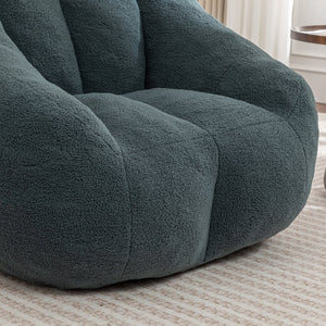 English Elm Bean Bag Chair Oversized Faux Fur Memory Foam Lounge Seat for Dorm or Living Room Green W2200P302140