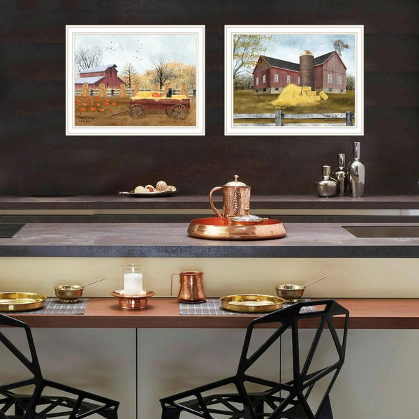 English Elm Trendy Decor 4u Autumn Farm Life Two Piece Framed Art Set for Rustic Home Walls B067P254085