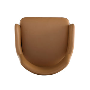 English Elm Tremont Metal Vegan Leather Armchair with Sleek Black Steel Frame, High-Density Foam Comfort Brown B365P397733