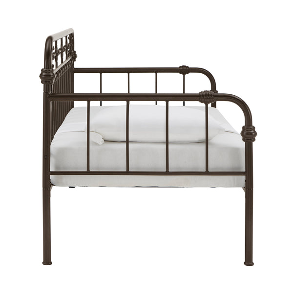 Reeve Iron Spindle Daybed with Antique Bronze Finish for Elegant Guest Rooms