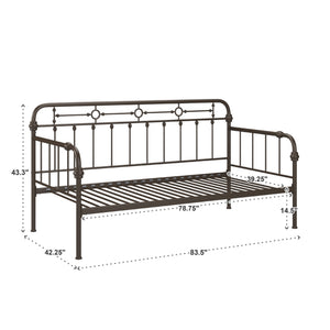 Reeve Iron Spindle Daybed with Antique Bronze Finish for Elegant Guest Rooms