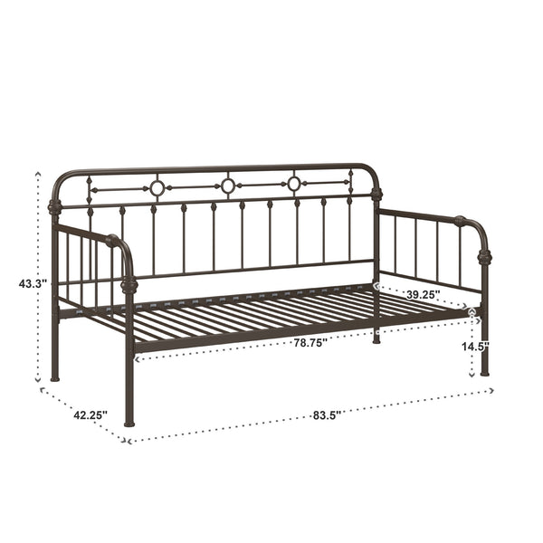 Reeve Iron Spindle Daybed with Antique Bronze Finish for Elegant Guest Rooms