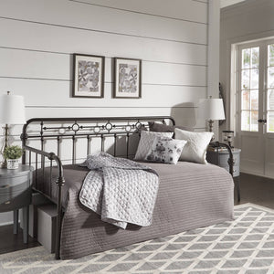 Reeve Iron Spindle Daybed with Antique Bronze Finish for Elegant Guest Rooms
