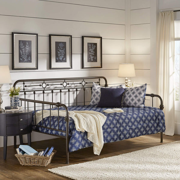 Reeve Iron Spindle Daybed with Antique Bronze Finish for Elegant Guest Rooms