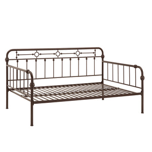 Reeve Iron Spindle Daybed with Antique Bronze Finish for Elegant Guest Rooms