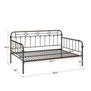 Reeve Iron Spindle Daybed with Antique Bronze Finish for Elegant Guest Rooms