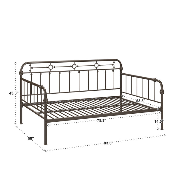 Reeve Iron Spindle Daybed with Antique Bronze Finish for Elegant Guest Rooms