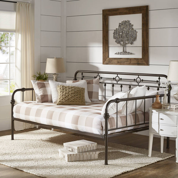 Reeve Iron Spindle Daybed with Antique Bronze Finish for Elegant Guest Rooms