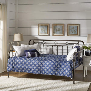 Reeve Iron Spindle Daybed with Antique Bronze Finish for Elegant Guest Rooms