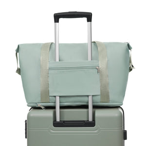 English Elm 6 Piece Hardshell Abs Travel Set with Spinner Wheels Combination Lock and Toiletry Bag Light Green N732P391465Y