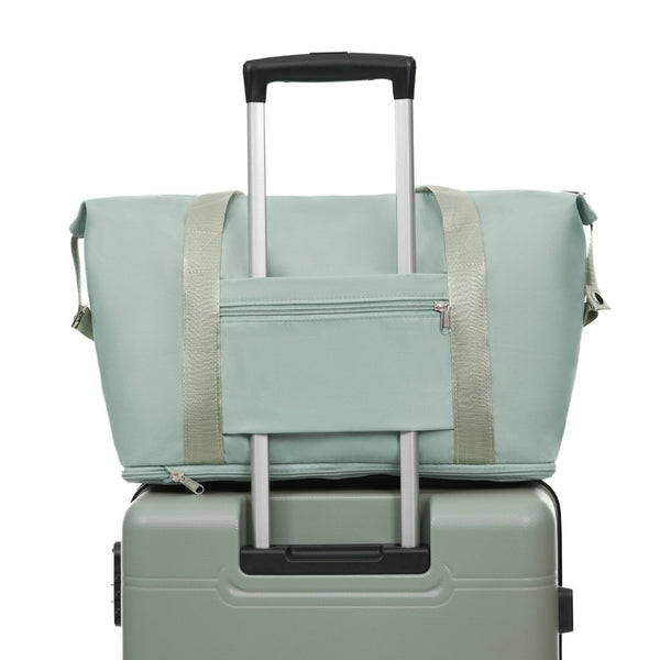 English Elm 6 Piece Hardshell Abs Travel Set with Spinner Wheels Combination Lock and Toiletry Bag Light Green N732P391465Y