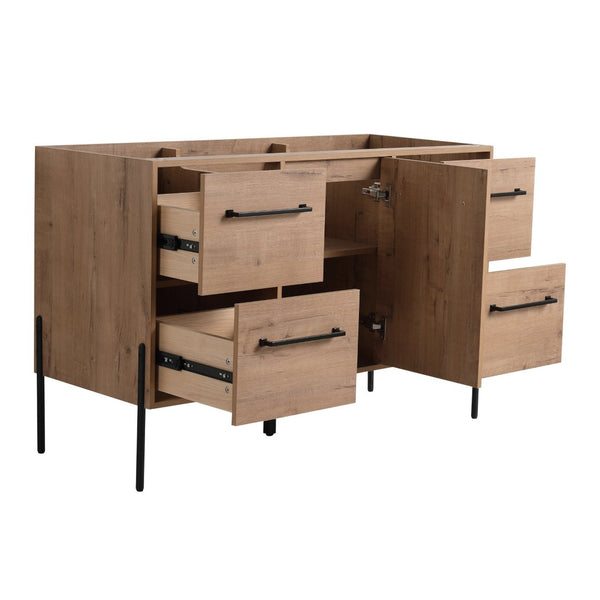 English Elm 48" Freestanding Bathroom Vanity with Soft Close Door 4 Drawers Plywood Build W999P405132