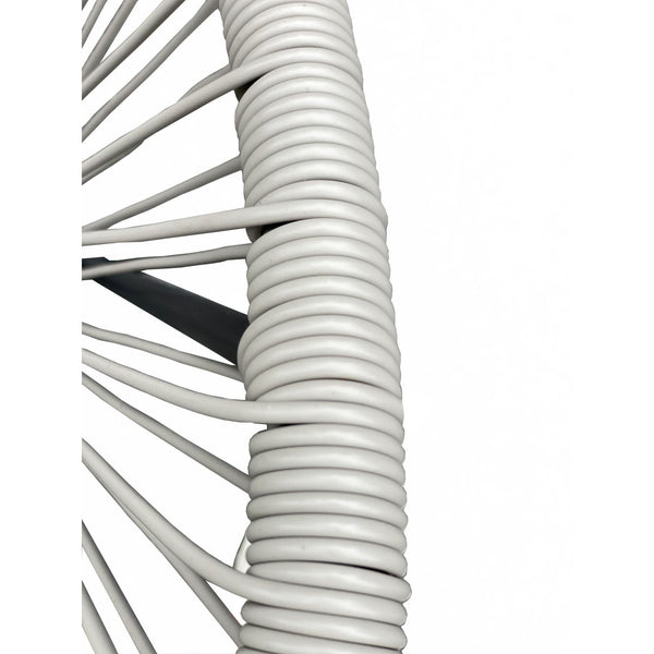 Homeroots Set Of Two 28" Gray And Black Indoor Outdoor String Accent Chairs Light Grey Metal 416238