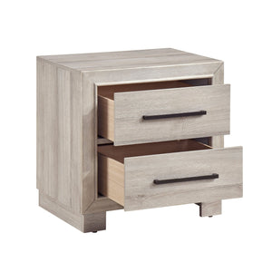 English Elm Modern Gray Two-Drawer Nightstand with Antique Brass Pulls, Durable Melamine Wood, Fully Assembled Bedside B011P389525