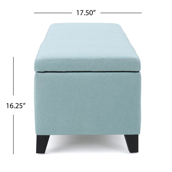 English Elm Christopher Knight Home® - Ottoman - Light Blue Fabric Storage Seat With Cushioned Top, Perfect For Modern & Traditional Décor 60159.00LBL