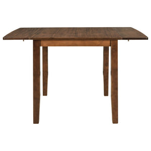 English Elm Topmax Drop Leaf Wood Breakfast Nook Table Set with X Back Chairs for Two Walnut N717S000164D