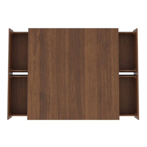 English Elm 33.25" Square Storage Coffee Table Four Drawer Matte Mdf Living Room Centerpiece Walnut N735P422508D