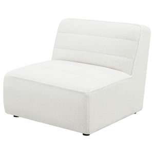 English Elm Bonnie Natural Faux Sheepskin Armless Chair - Modern, Cozy Accent For Stylish Living Spaces & Nooks B062P351440