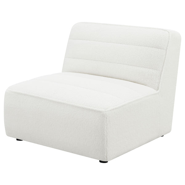 English Elm Bonnie Natural Faux Sheepskin Armless Chair - Modern, Cozy Accent For Stylish Living Spaces & Nooks B062P351440