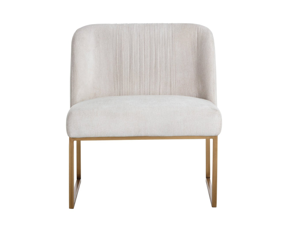 Sunpan NEVIN Lounge Chair - Modern Design in Polo Club Muslin with Antique Brass Legs for Stylish Comfort 105093