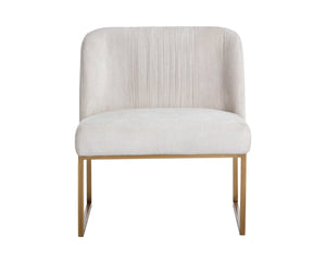 Sunpan NEVIN Lounge Chair - Modern Design in Polo Club Muslin with Antique Brass Legs for Stylish Comfort 105093