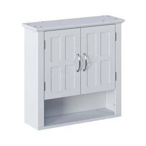 English Elm Bathroom Wall Mounted Cabinet Raised Panel Doors Adjustable Shelves Farmhouse Storage White N817P375225W