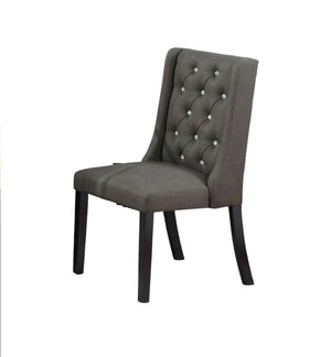 English Elm Modern Fabric Tufted Dining Chairs Set of 2, Ash Black Wingback Accent Seats, Rubberwood & MDF, 20"H Seat Durable Upholstery Comfort Stylish Design B011P194025