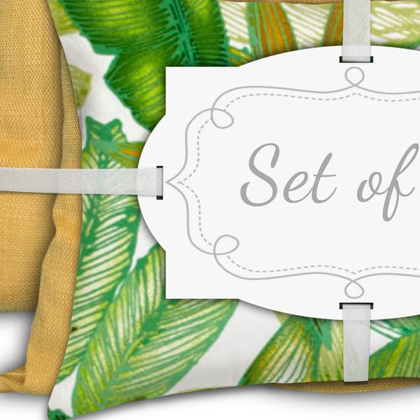 Homeroots Set Of Three 18" X 18" Green And White Blown Seam Solid Color Throw Indoor Outdoor Pillow  Uv Protected Polyester 416517