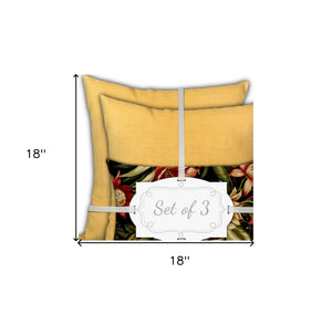 Homeroots Set Of Three 18" X 18" Green And Blue Blown Seam Solid Color Throw Indoor Outdoor Pillow  Uv Protected Polyester 416519