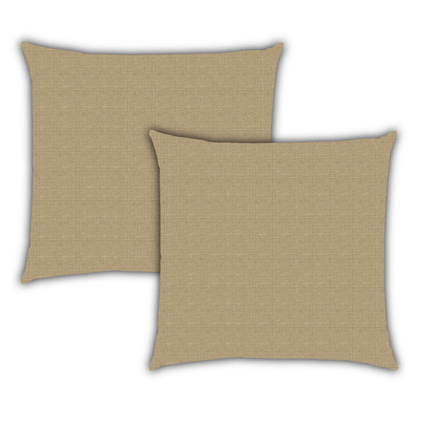 Homeroots Set Of Three 18" X 18" Brown And Tan Blown Seam Solid Color Throw Indoor Outdoor Pillow  Uv Protected Polyester 416535