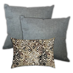 Homeroots Set Of Three 18" X 18" Brown And Tan Blown Seam Solid Color Throw Indoor Outdoor Pillow  Uv Protected Polyester 416539