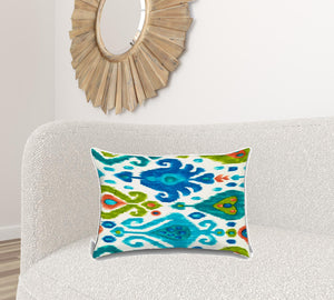 Homeroots Set Of Three 18" X 18" Green And White Blown Seam Solid Color Throw Indoor Outdoor Pillow  Uv Protected Polyester 416542