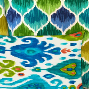 Homeroots Set Of Three 18" X 18" Green And White Blown Seam Quatrefoil Throw Indoor Outdoor Pillow  Uv Protected Polyester 416551