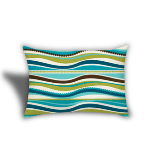 Homeroots Set Of Three 18" X 18" White And Green Blown Seam Tropical Throw Indoor Outdoor Pillow  Uv Protected Polyester 416594