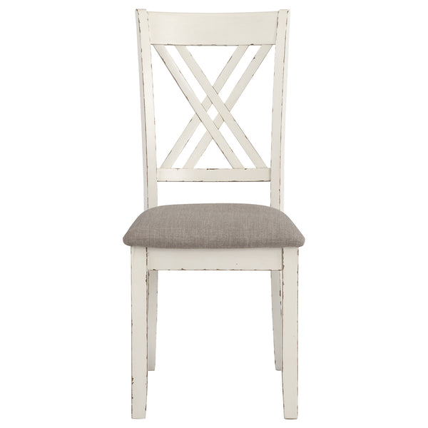 English Elm Ebers 7-Piece Chestnut & Vintage Vanilla Dining Set with Upholstered Chairs, Rustic Two-Tone Charm B062P345389