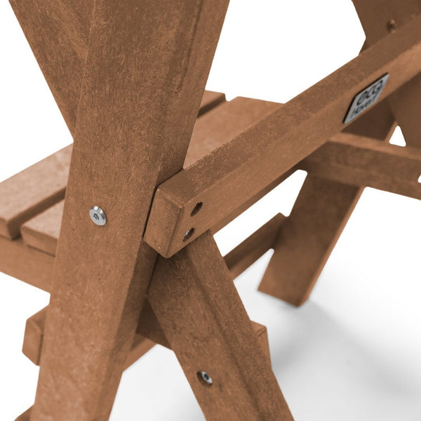 English Elm Harbor Point Recycled Hdpe Outdoor Folding Bar Stool Patio Deck All Season Seating Teak B2745P409657