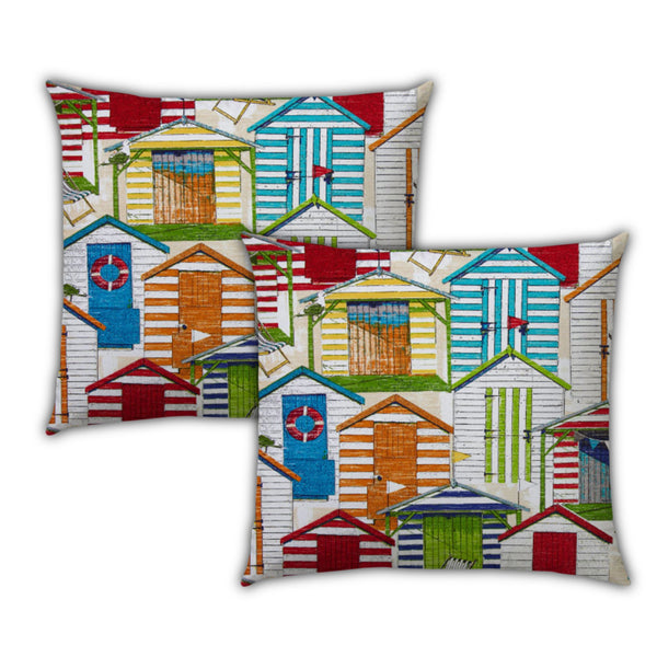 Homeroots Set Of Three 18" X 18" Orange And White Zippered Solid Color Throw Indoor Outdoor Pillow  Uv Protected Polyester 416634