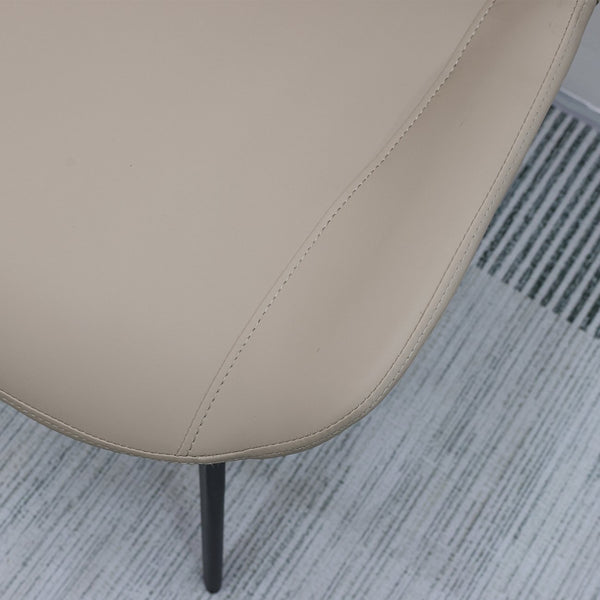 English Elm Light Grey PU Leather Dining Chair Set of 4 with Metal Legs — Ergonomic, Stain‑Resistant, 330lb Capacity T3967P384568